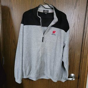Anitigua University of Wisconsin Badgers UW Red Grey Full-Zip Jacket Size XL